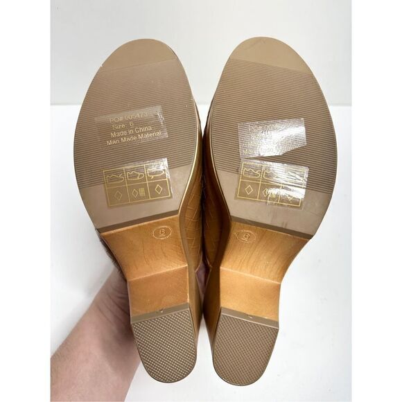Journee Collection Mules Womens Size 6 Brown Block Heel Kelsy Shoes - Picture 8 of 8